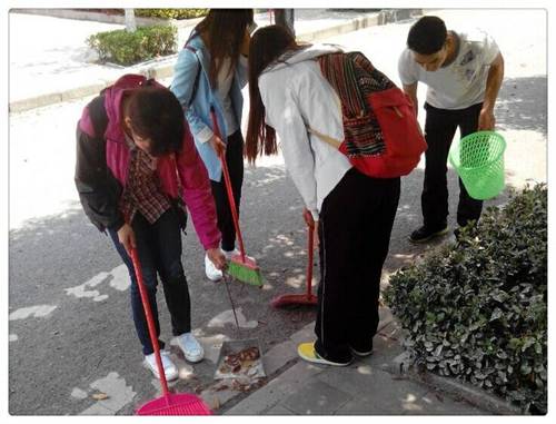 学生数统系党支部组织"迎评促建,我做贡献"义务劳动